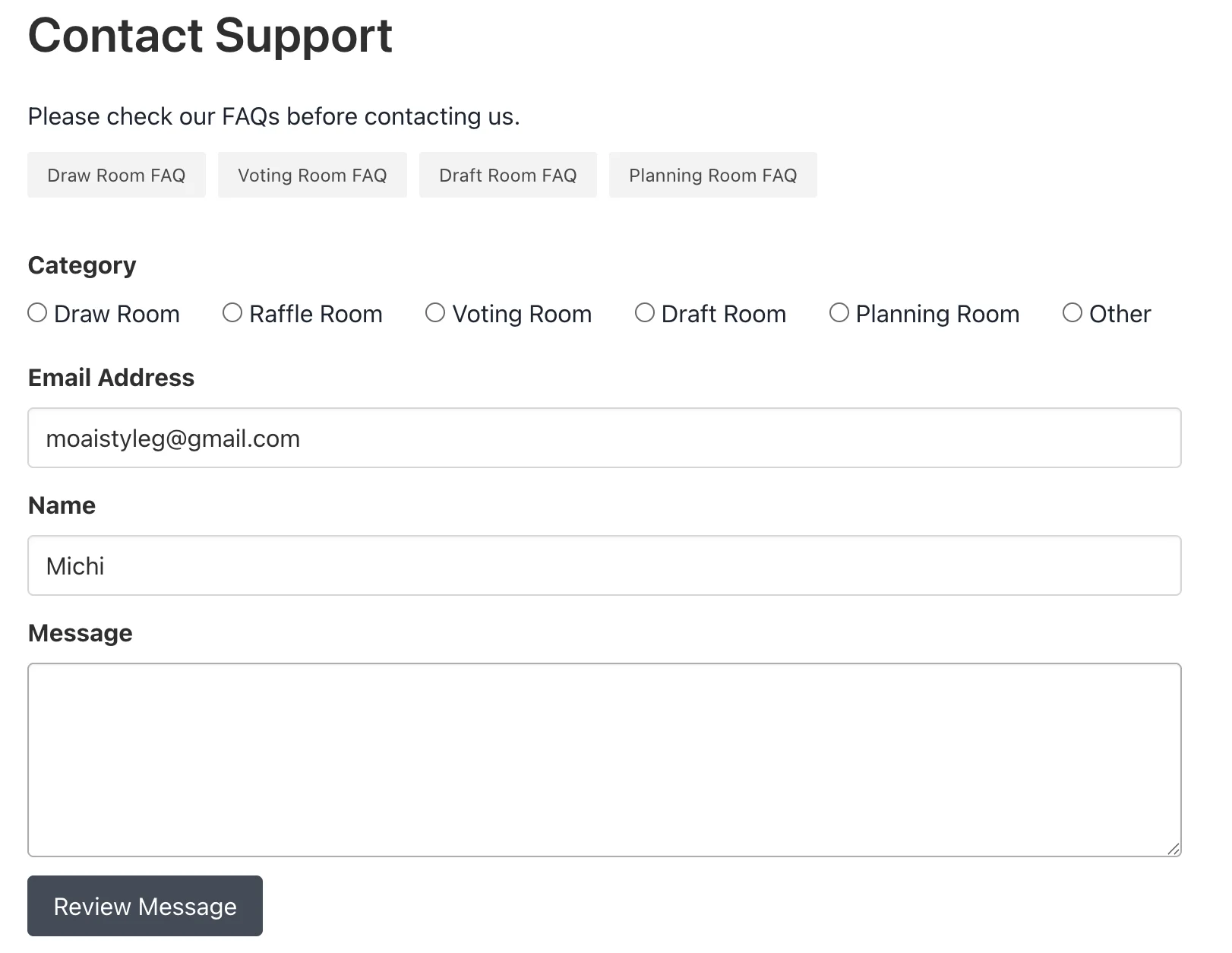 Email Support